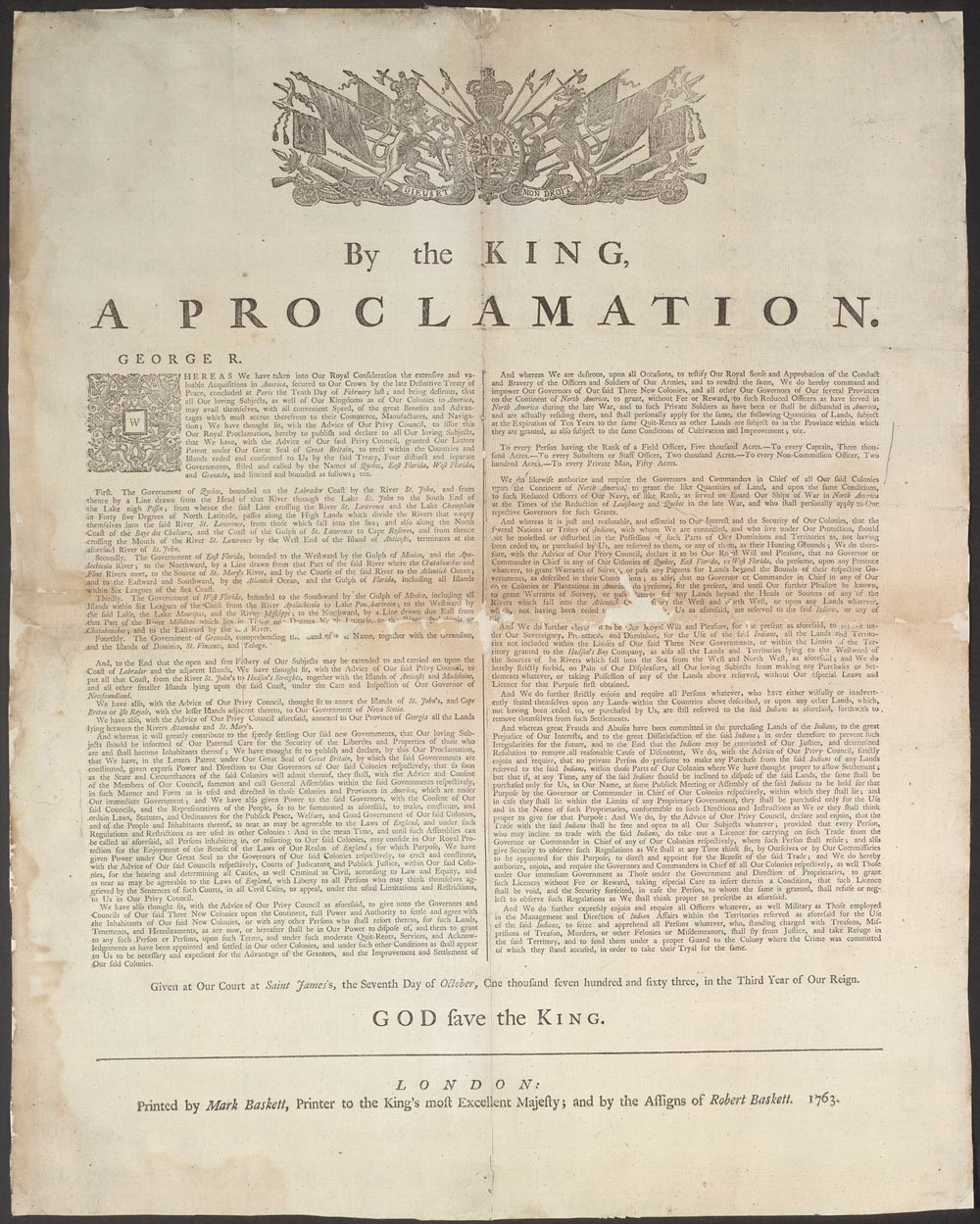 Proclamation of 1763 historical image 1