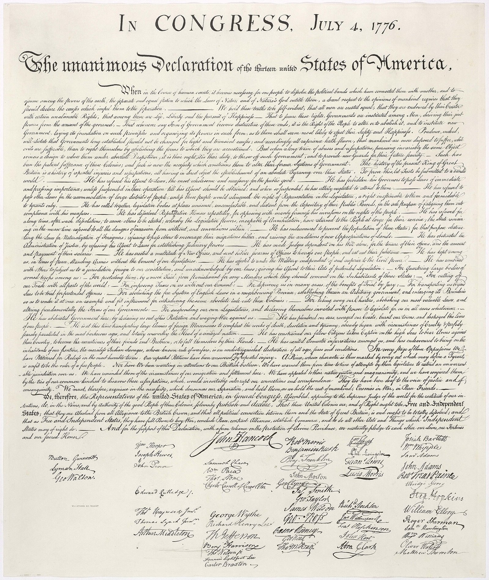 Declaration of Independence, 1776