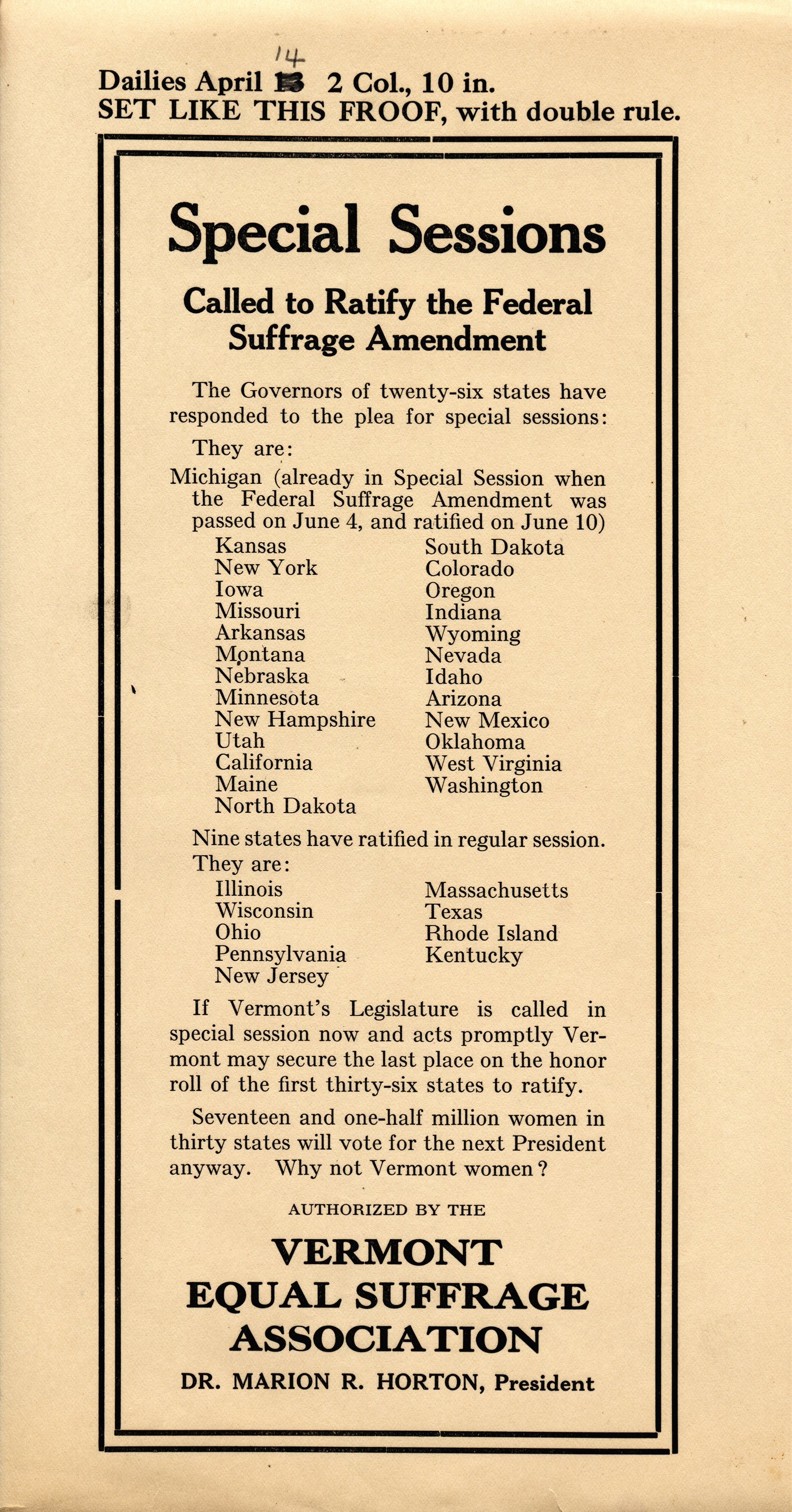 19th Amendment, 1920